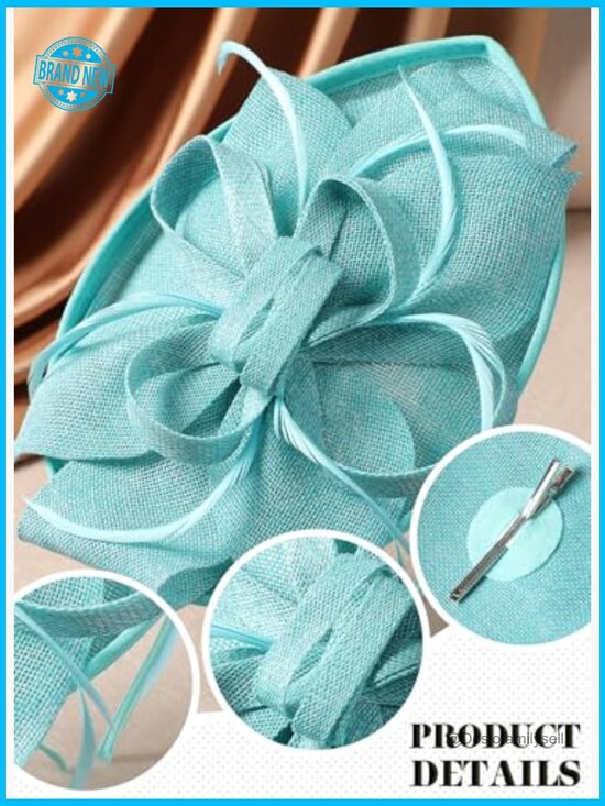 Feather Fascinator Hat Elegant Tea Party Hair Clip Derby Headpiece